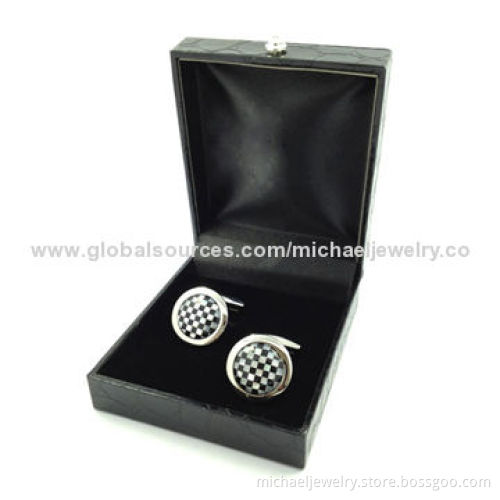 Cufflink Boxes with Special Leather & Plastic, Suitable for Cufflink Packing